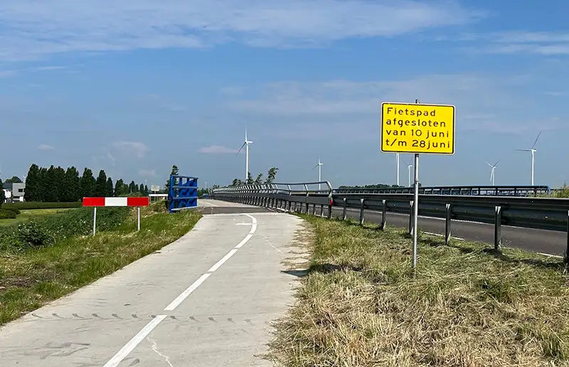 Afsluiting fietspad Dronterringweg N307